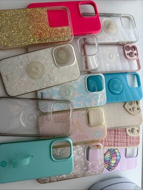 iPhone 14 Pro Max Protective Phone Case - Pink, Blue, Gold, White, Teal